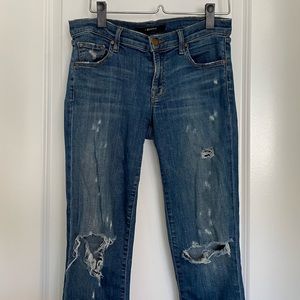 Ripped JBrand cropped mischief jeans